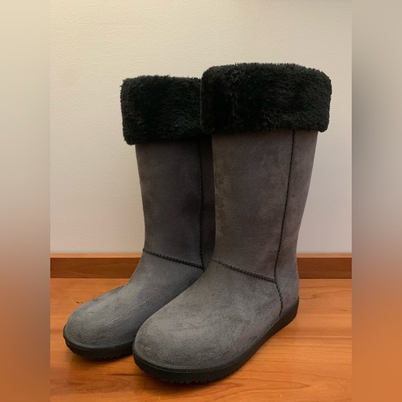 Electric Karma Dakota Rain Boot Pewter Waterproof Ultra Suede Sz 7 - Picture 3 of 9